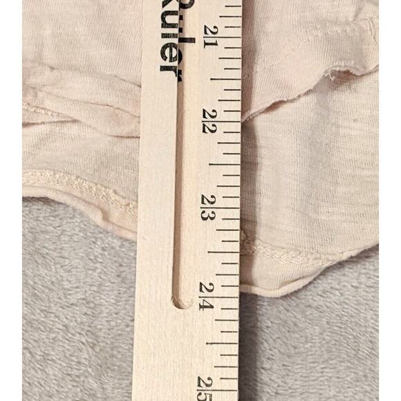 Free People Top Womens XS Blush Pink Cutout Crochet Back Short Sleeve Tee Boho - Picture 6 of 6